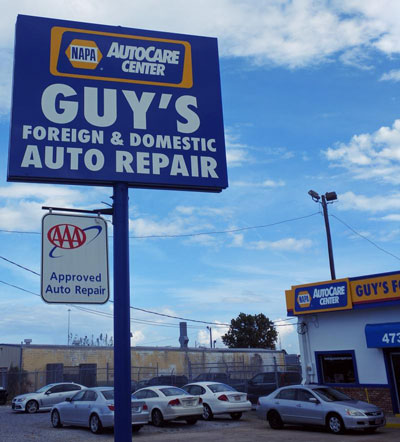 Guy's Foreign & Domestic Auto Repair - our sign in front of the building